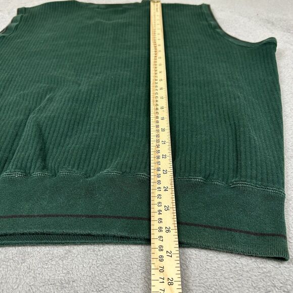 VNTG 90's Polo Ralph Lauren Sweater Vest Men's Large Golf Polo Crest Green Knit - Picture 9 of 10